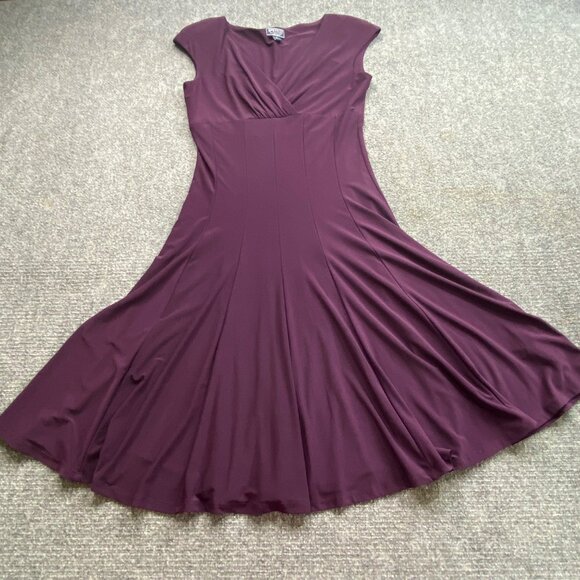 American Living Dress Women's 6 Purple Sleeveless V-Neck Flared Skirt Stretch‎ - Picture 2 of 11